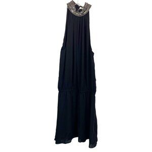 NEW Ramy Brook Mila Dress Chainmail Sleeveless Black Silk Cocktail - Size Medium